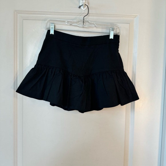 Zara Black Ruffle Micro Mini Skort, Size Medium - Picture 8 of 8